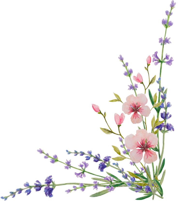 Watercolor flower bouquet.